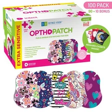 Infants Extra Sensitive Adhesive Eye Patch Girls 100 Pack Series II OPTHOPATCH 