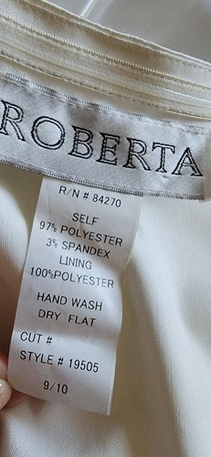 Roberta Wedding Tea Length White Fit & Flare sleeveless Dress Sz 9/10 pre-worn - Picture 13 of 14