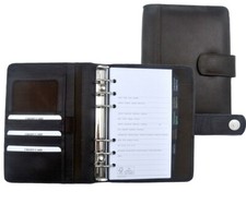 TERMINPLANER PLANER TIMER ECHT LEDER A6 TERMINPLANSYSTEM ZEITPLANER - RINGBUCH