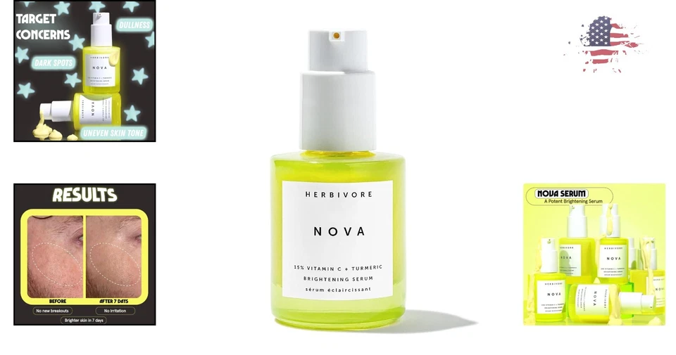 Suero iluminador de vitamina C - 15% THD y cúrcuma - A base de plantas, vegano - 30 ml Foto 2 de 4