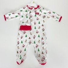 Little Me Holiday Pajamas First Christmas with Hat Size 3M Santa Tree NWOT NEW