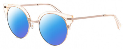 Elton John DUCKTAIL 3 Cat Eye Polarized Sunglasses Gold Holographic Crystal 52mm