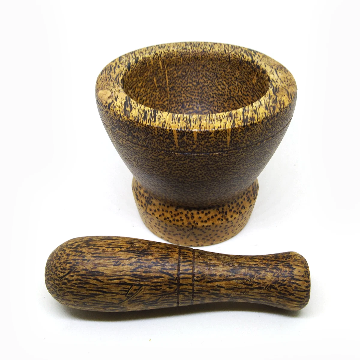 Set 3.5" Thai wooden mortar and pestle large food spice Grinder crusher bowl
Opens in a new window o