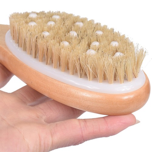 1pc Wood Handle Bath Bristle Brush Exfoliating Back Scrubber - Bild 10 von 12