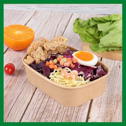 Tazones rectangulares Kraft desechables ensalada tazones y tapas caja de preparación de comidas - Imagen 11 de 11