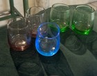 Five Vintage 1960’s Low Ball  Roly Poly Color Fade Heavy Bottom Mini Tumblers — photo 1
