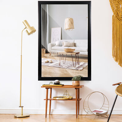 36'' Rectangular Wall Mirror Makeup Mirror Bathroom Sturdy Metal Frame Home Decor