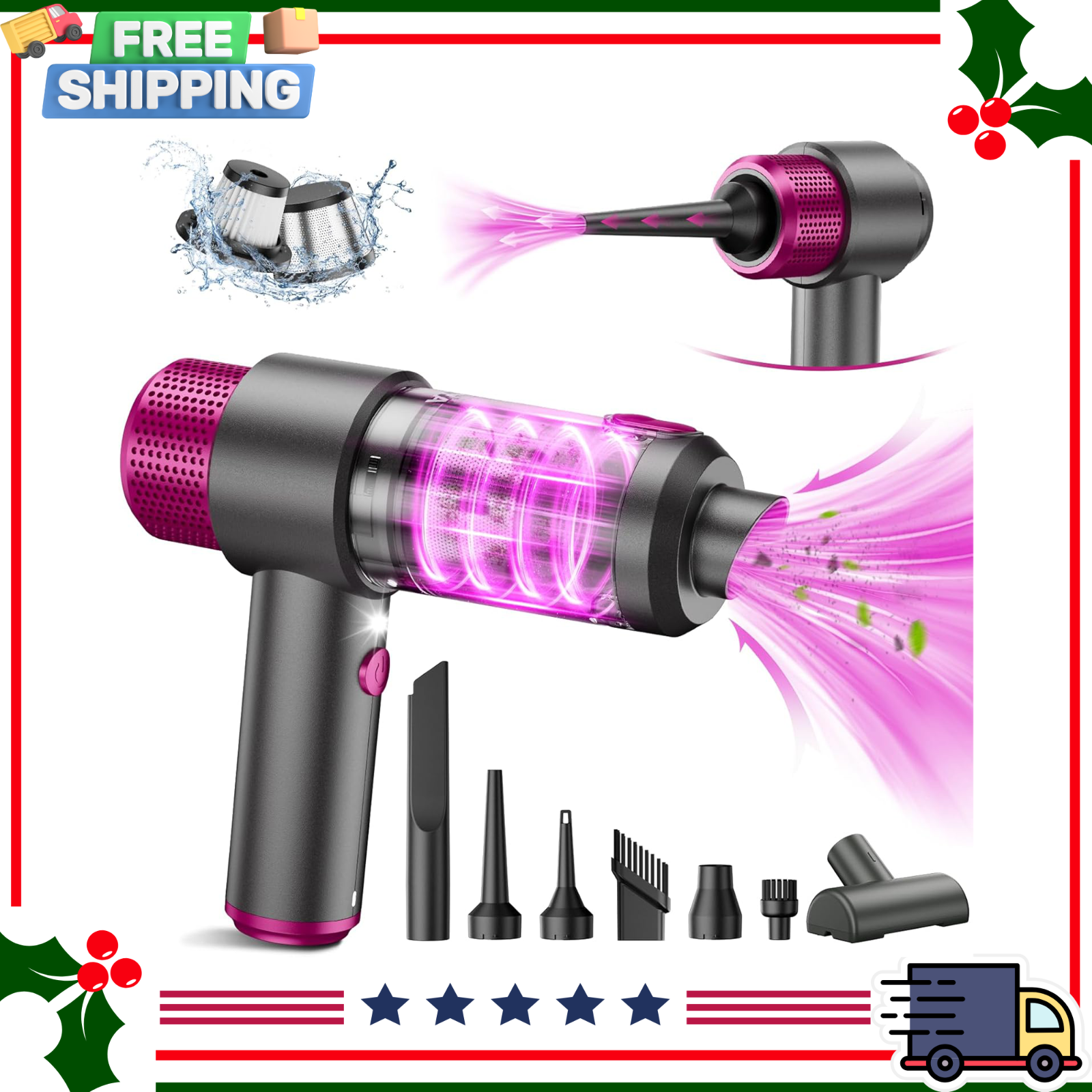 EYYA Cordless 15000PA Handheld Car Vacuum Cleaner - High Power Portable Auto Vac