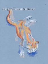 Chinese 100% real natural silk thread,su hand embroidery kits:kitty cat 10.5"