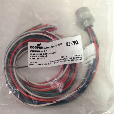 X8992-179 MINI-LINE RECEPTACLE FEMALE NIB Details about / COOPER CROUSE-HINDS