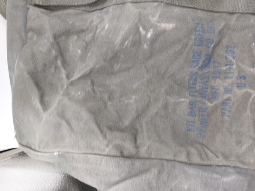 Vintage Kit Bag Flyers Sage Green US Military 1967 Duffel Pilot Made In USA - Picture 3 of 21