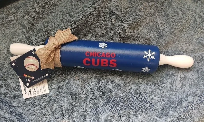 Chicago Cubs Wood Decorative Rolling Pin New With Tags Baseball 12-inches - Image 2 of 4