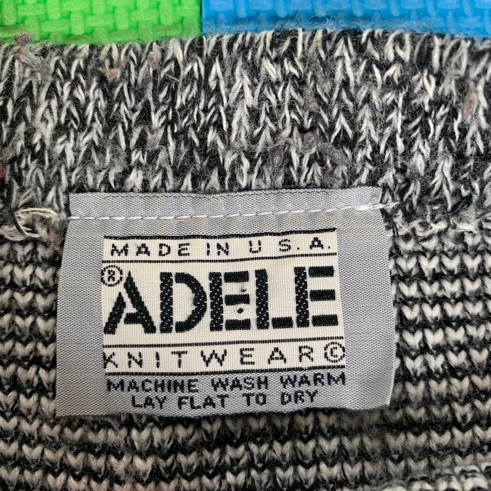 Suéter Tejido Adele Boho Vintage Años 80 Estampado Periódico Acrílico Tejido Talla Mediana Rap Foto 3 de 4