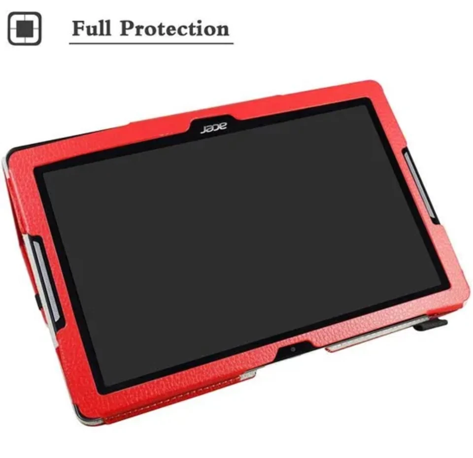 Acer Iconia One 10 B3-A30 Case, PU Leather Folio 2-folding Stand Cover Red - Image 2 of 3