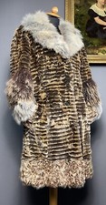 Hochwertiger " Roberto Cavalli " Luxus Mantel Pelz Echt Mehrfarbig Damen Gr. 42