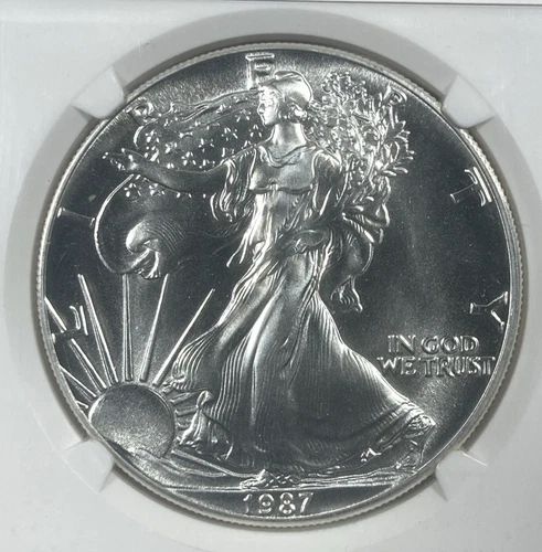 1987 Silver Eagle ASE 1.00. NGC MS 69