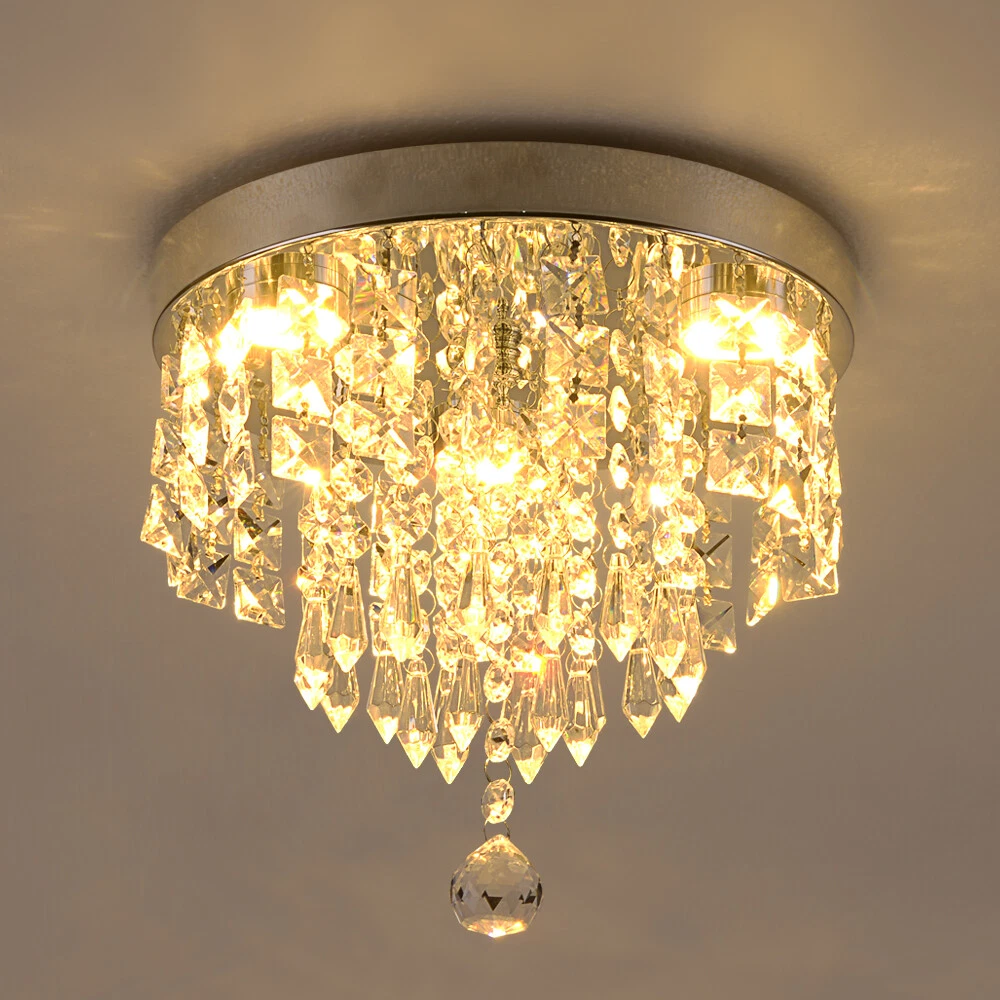 Round crystal 2024 flush mount light