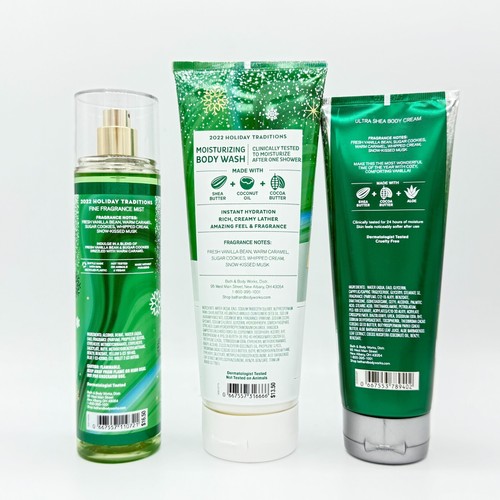 Vanilla Bean Noel Bath & Body Works Confezione da 3 Pezzi Nebulizzatore, Lavaggio Corpo e Crema - Foto 2 di 4