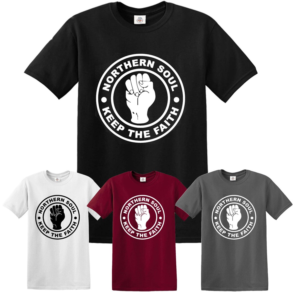 Northern Soul Keep The Faith T-Shirt Modo Cool Retro Fashion Maglietta
