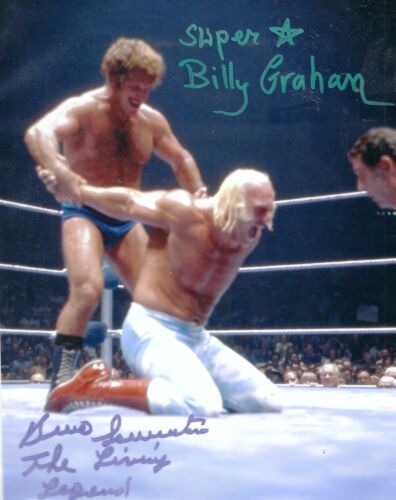 M3754  Bruno Sammartino Superstar Graham  Signed Vintage Wrestling Photo w/COA - Picture 1 of 4