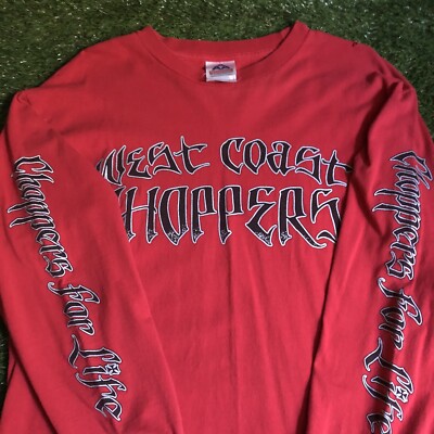 VTG Rare Jesse James WCC West Coast Choppers Graffiti LS Red T