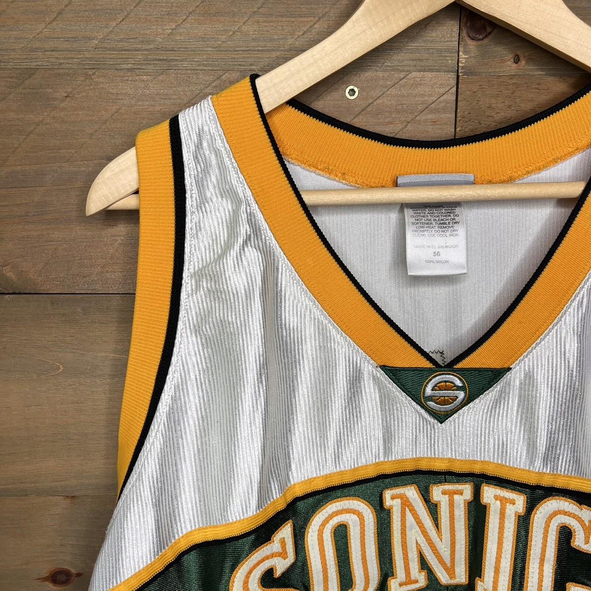 VTG Reebok Seattle Super Sonic Gary Payton #20 White Green
