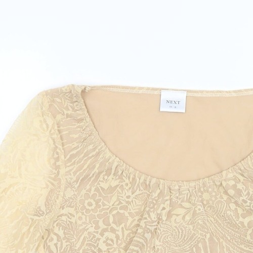 NEXT Womens Beige Paisley Polyester Blend Blouse Size 16 - Picture 4 of 12