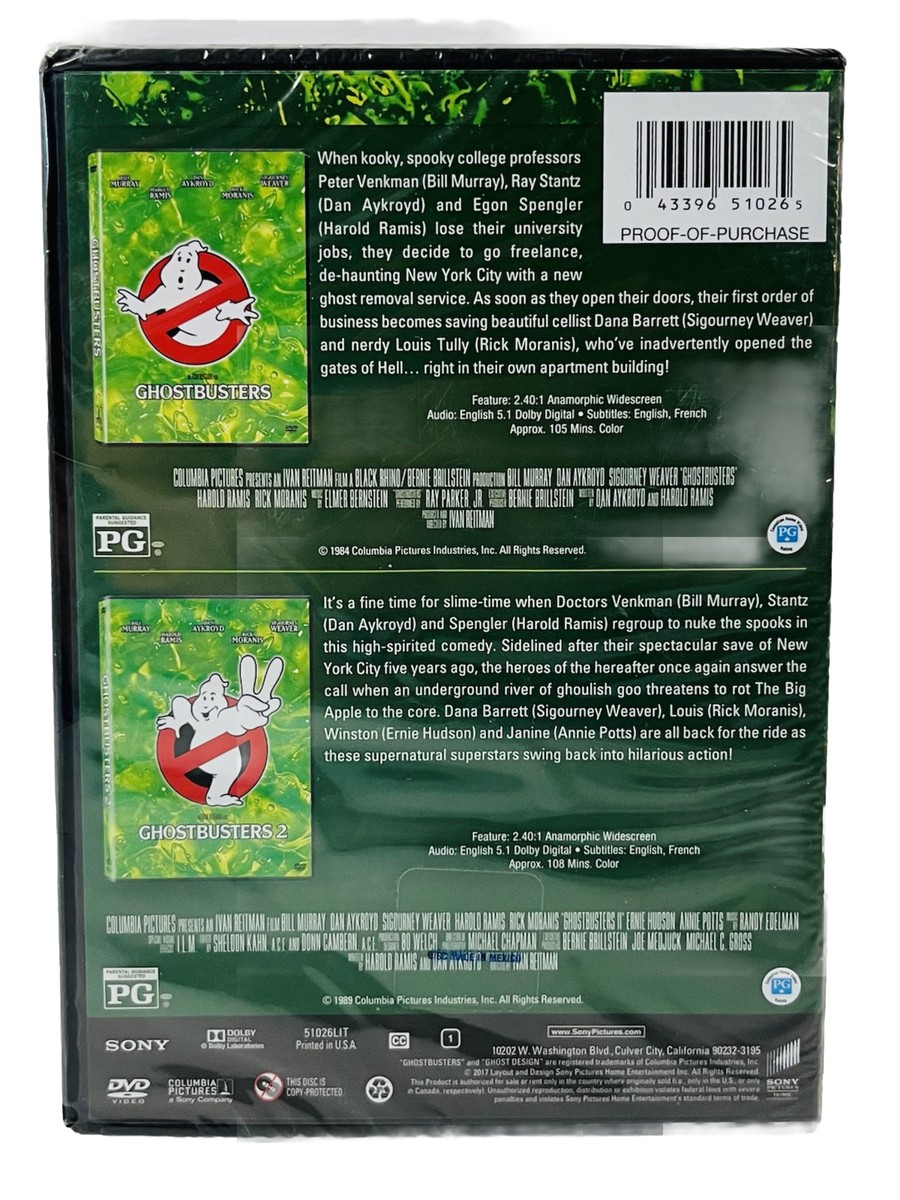 Ghostbusters 1 & 2 Double Feature 2 Movie Gift Set Bill Murray