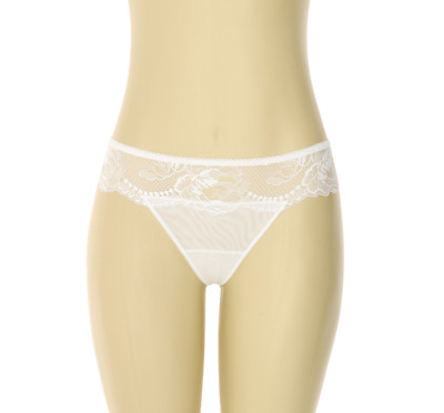 LA PERLA Brigitta White Lace-Trim Thong Panties L70813 Woman's Size Large