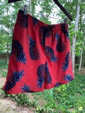 "Ocean Current"/Men  s Size M/ Swim Trunks/Orange Board Shorts/Pineapples