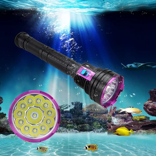 30000LM Luce Subacquea 200m Torcia LED Subacquea Lampada Subacquea IP686- - Foto 5 di 10
