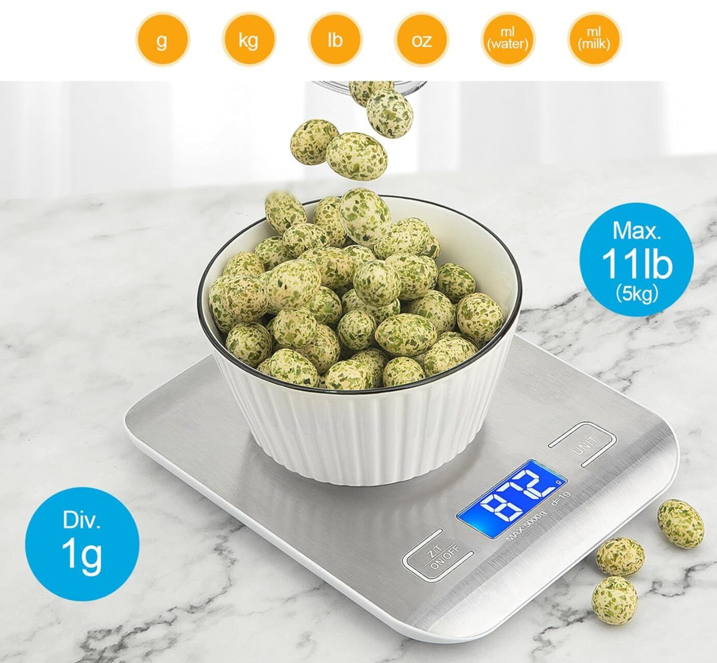 Food Scale Kitchen Scale Gram Scale Digital Food Scale, Weight Scale LCD display-image