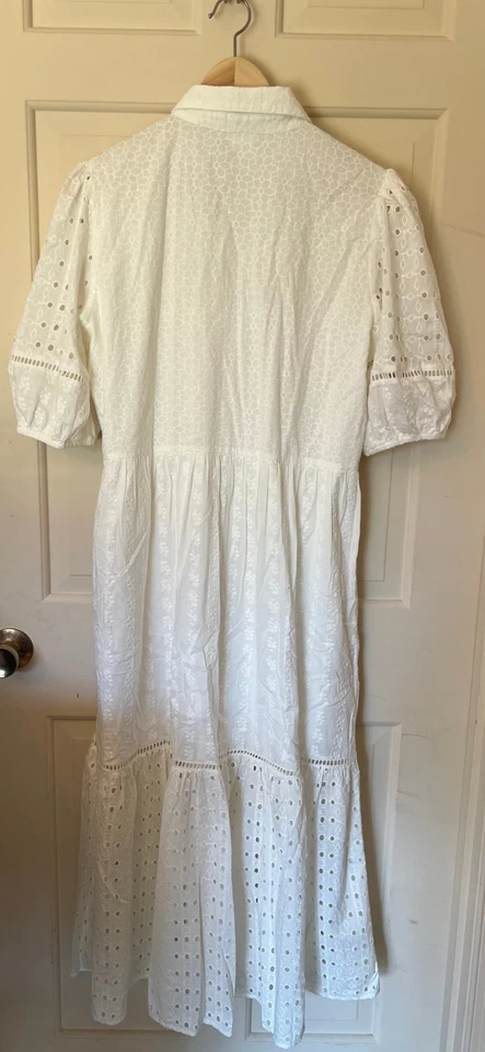 Vestido Camisa Desigual Bordado Midi Blanco Largo Nuevo con Etiquetas Talla XL Estilo 24SWVW5 Foto 2 de 4