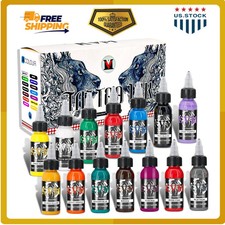 KVM Tattoo Ink Set 14 Colors 1oz 30ml Bottles Professional Tattoo Supply