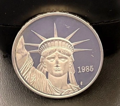 1985 Johnson Matthey Liberty Trade Silver Round – 1 oz .999 Proof – JMx