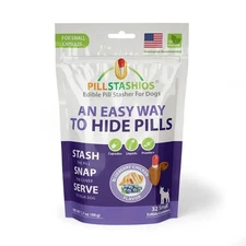 Pillstashios Pill Pockets for small dogs 32 edible containers Blueberry Chicken