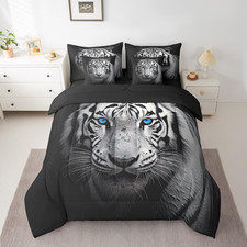 Tiger King Queen Bed in a Bag 7-Piece Comforter Set for Kids  Teens