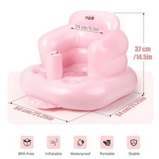 Todale Inflatable Solid Pink Baby Chair With Stabilizing Straps 3-36 Months