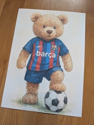 A4 Jellycat inspiriert Barcelona Bär Motiv Poster 