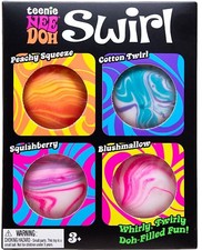 NeeDoh Teenie Swirl Stress Ball 4-Pack [RANDOM Colors!]
