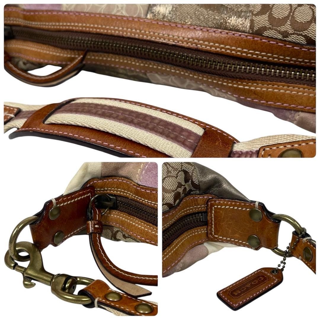 Coach patchwork 10019 Half Moon Shoulder Bag Leat… - image 16