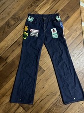Vintage 70s Orange Tab Levi Blue Jeans Tucker Style Patchwork