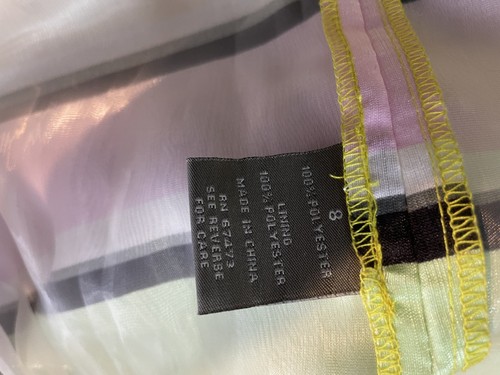 Taylor dress halter neck pleated knee length rainbow bold stripe AU/UK 8 us 2 - Picture 6 of 8