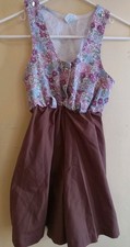 Vintage 90's Girl Scout BROWNIE UNIFORM Jumper size 8 Floral Brown Shorts