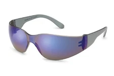 Starlite Safety Glasses, Gray Temple, Blue Mirror Lens, Ultra Lightweight, 469M 