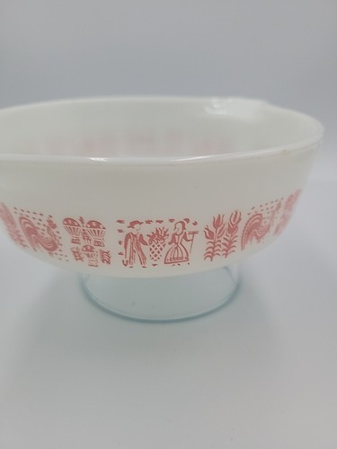 Vintage Pyrex 471 Pink Amish Butterprint 1 pint Round Casserole Dish With Lid - Picture 9 of 18