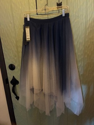 S Deer Concept Blue Ombre White Net Skit NWT Waist 27'' Layer Pointed Hem Lined M
