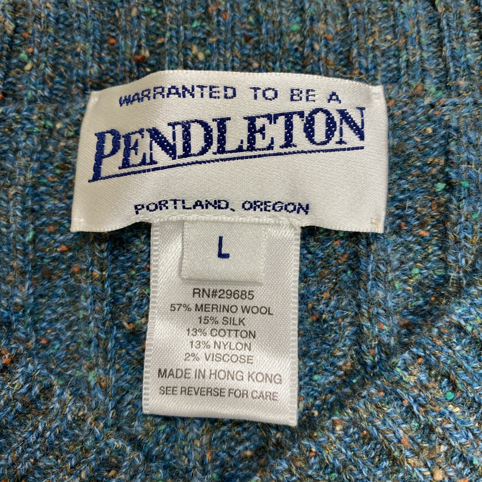 Pendleton V Neck Cable Knit Wool Blend Sweater Gr… - image 7