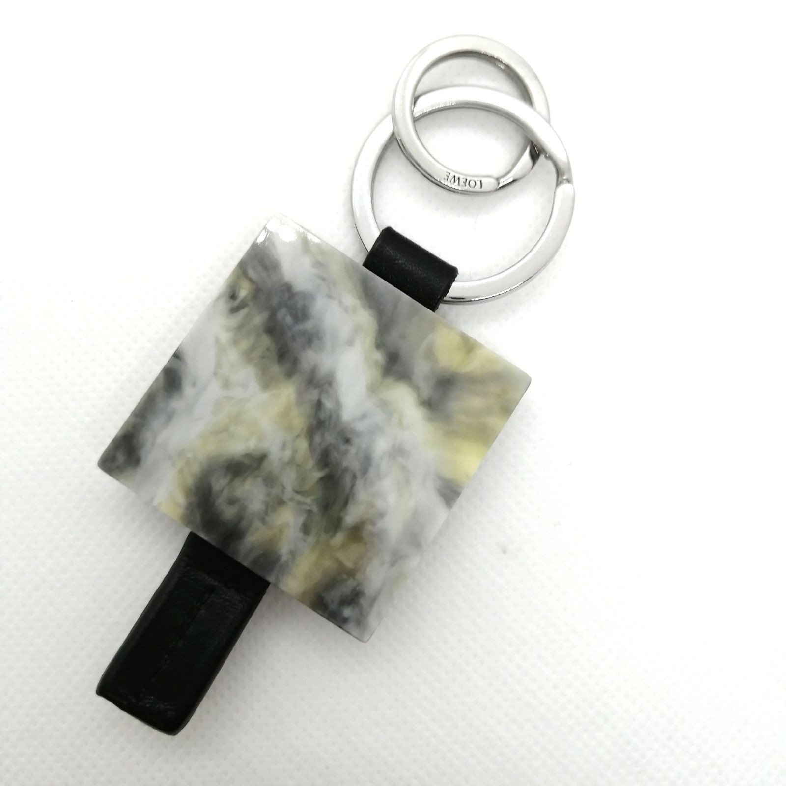 LOEWE Keyring Keychain Marble Pattern Anagram Squ… - image 2