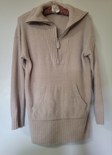 Barefoot Dreams Womens CozyChic Lite Half Zip Tunic Stone Small So Soft! - Picture 6 of 18